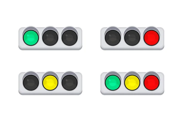 Traffic Light Vector Illustration Easy Edit — Stock Vector