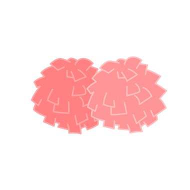 Cheer Girl Pompompoms. Düzenlemesi kolay vektör illüstrasyonu.