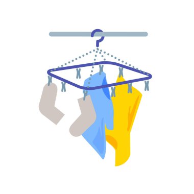 Kurutulamayan çamaşırhane. Düzenlemesi kolay vektör illüstrasyonuName.