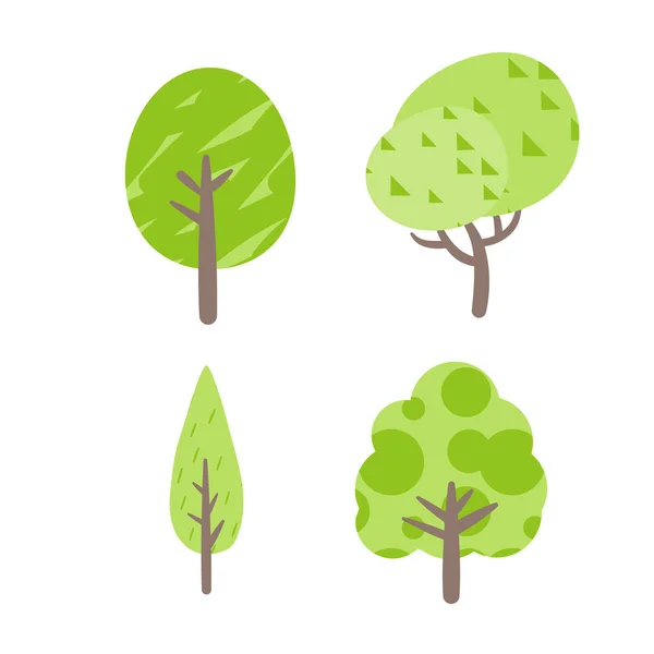 Cute Trees Vector Illustration Easy Edit — Stock Vector