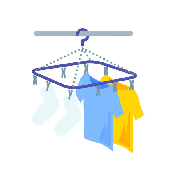 Ilustrasi Dried Laundry Vector Yang Mudah Untuk Mengedit - Stok Vektor