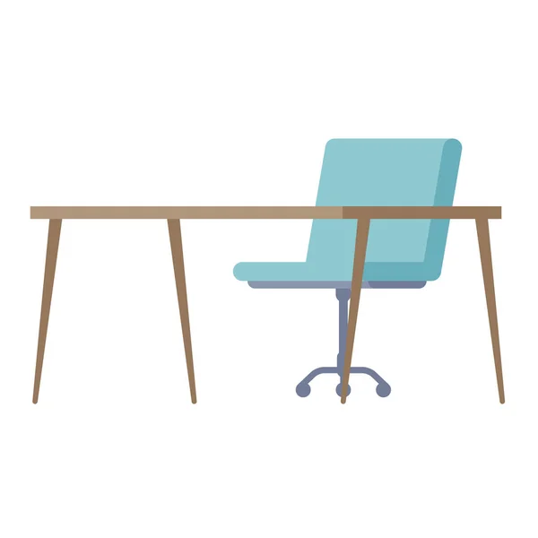 Kontorsbord Och Stol Diagonalt Vidarebefordrade Vektorillustration Som Lätt Att Redigera — Stock vektor