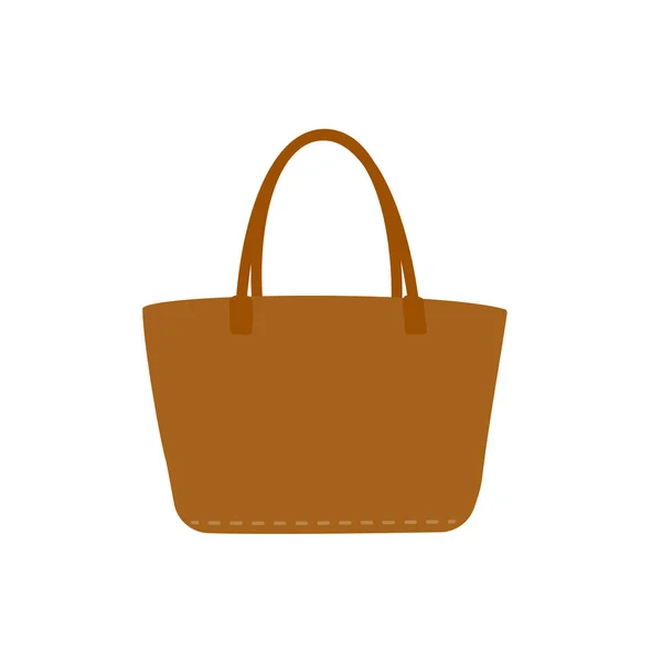 Leather Tote Bag Vector Illustration Easy Edit — Stock Vector
