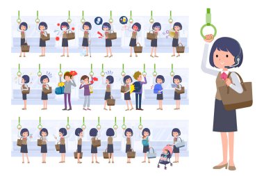 Trende geliri olan bir grup iş kadını.