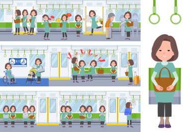 Trende bir grup orta yaşlı kadın var. Yönlendirmesi çok kolay..