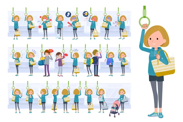 Trende bir grup kapüşonlu kadın. Yönlendirmesi çok kolay..