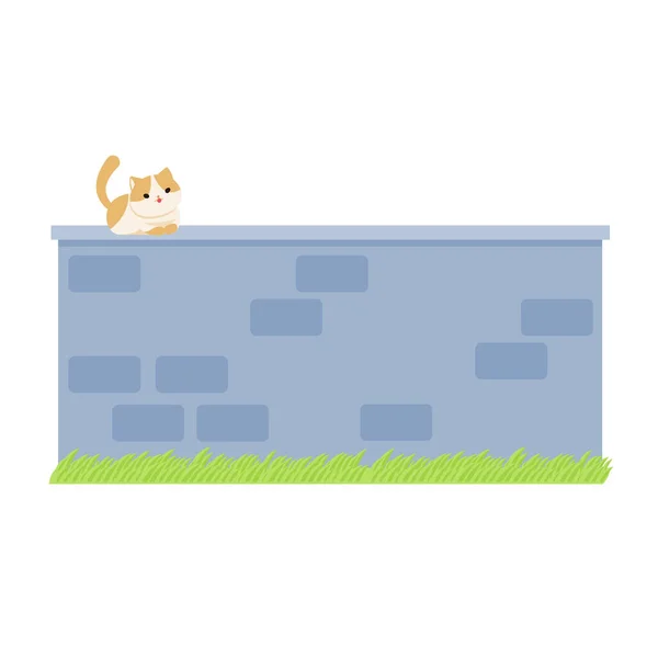 Muur Cat Vector Illustratie Die Gemakkelijk Bewerken — Stockvector