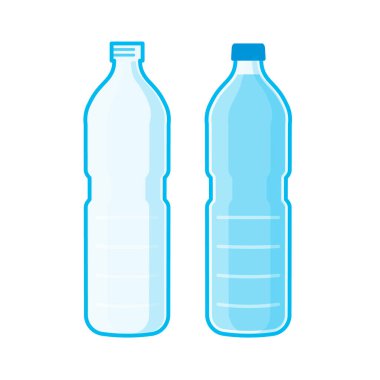 PET şişesi. Düzenlemesi kolay vektör illüstrasyonu.