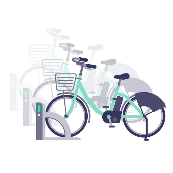 Bisiklet Kiralama Düzenlemesi Kolay Vektör Illüstrasyonu — Stok Vektör