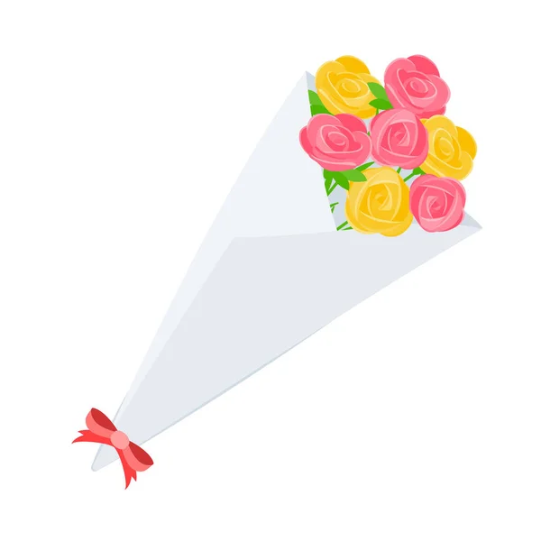 Rose Bouquet Vector Ilustração Que Fácil Editar — Vetor de Stock