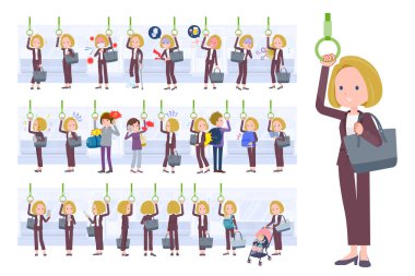 Trendeki bir grup sarışın iş kadını. Vektör sanatını düzenlemek çok kolay..