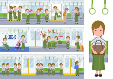 Trendeki bir grup sıradan moda kadını. Yönlendirmesi çok kolay..