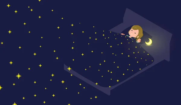 Conjunto Mujeres Moda Casual Durmiendo Cielo Estrellado Arte Vectorial Tan — Vector de stock