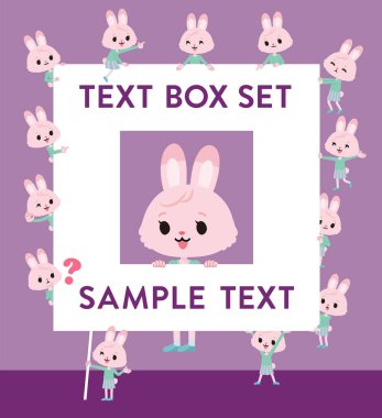 Elinde mesaj tahtası olan bir grup tavşan kız. Bu vektör sanatı, yani montajlaması kolay..