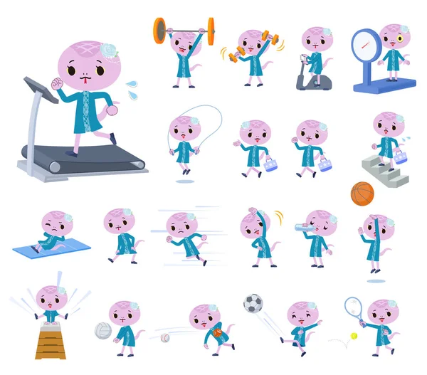 Set Snake Girl Exercise Sport Vector Art Easy Edit — 图库矢量图片