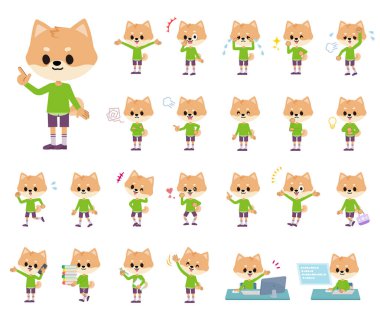 Çeşitli duyguları ifade eden bir grup köpek çocuk. Yönlendirmesi çok kolay..