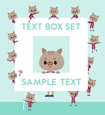 Elinde mesaj tahtası olan bir grup yaban domuzu. Bu vektör sanatı, yani montajlaması kolay..