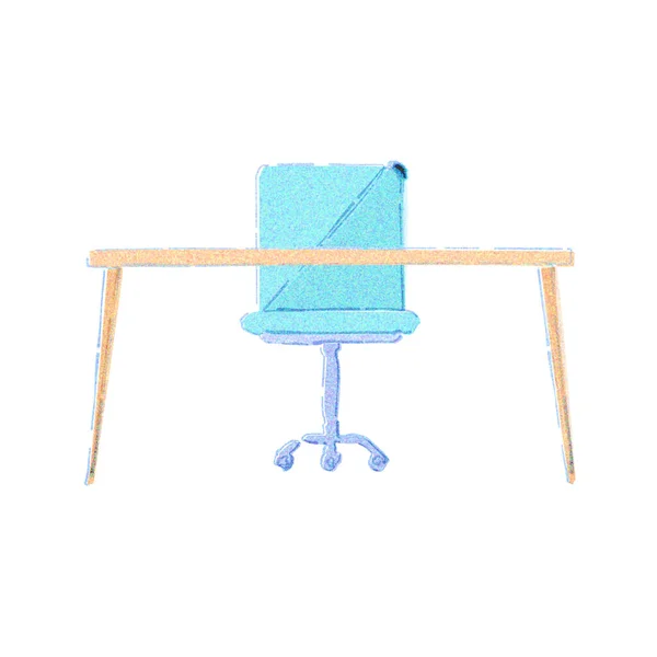 Bureau Chair Front Est Une Touche Aquarelle — Photo