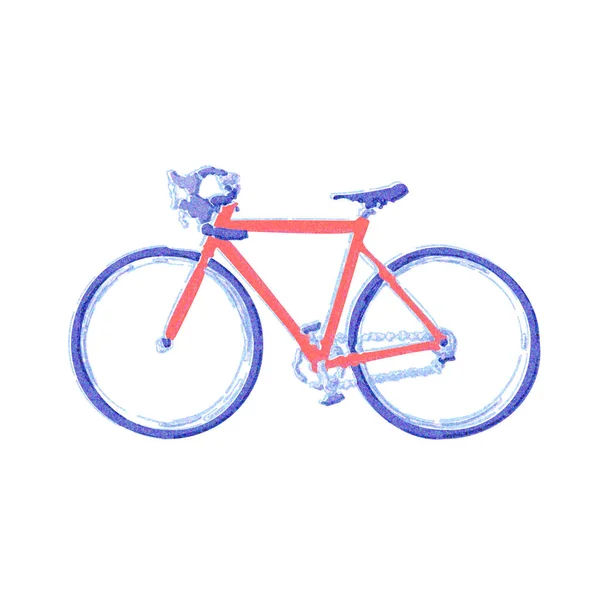 Sideways Road Bike Road Racer Watercolor Touch — Stock Photo, Image