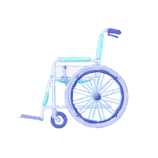 Инвалидное Кресло Нормальный Самоходный Тип Акварельный Штрих — стоковое фото