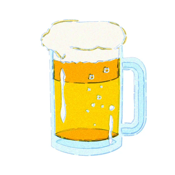 Draft Bier Het Een Aquarel Touch — Stockfoto