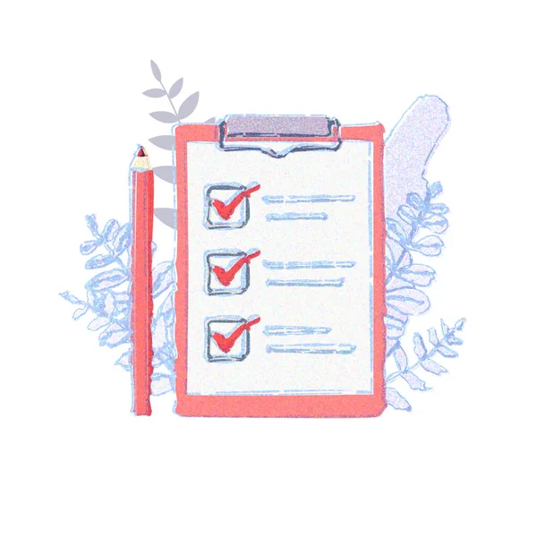 Check Sheet Watercolor Touch — Stock Photo, Image