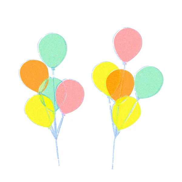 Balloons Watercolor Touch — Stock Photo, Image