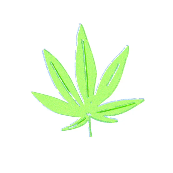 Hemp Leaf Watercolor Touch — Stock Photo, Image