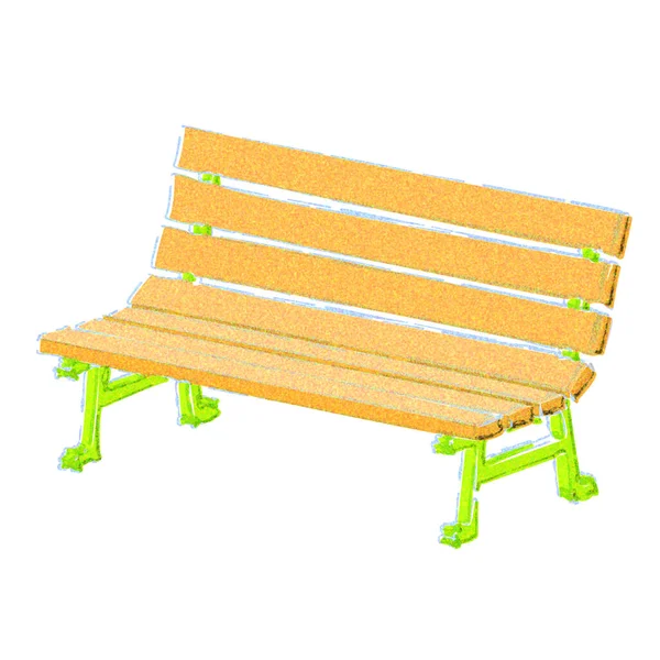 Park Bench Watercolor Touch — Stock Photo, Image