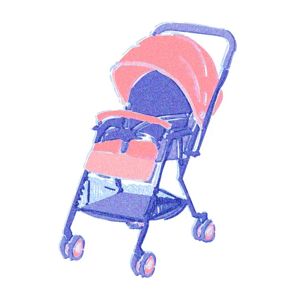 Kinderwagen Ist Ein Aquarell Touch — Stockfoto