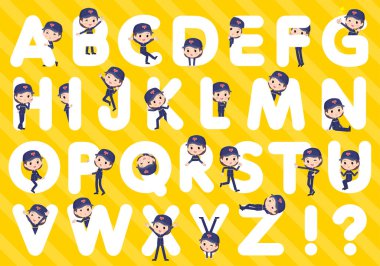 Alfabeyle dizayn edilmiş bir çift postacı. Yönlendirici sanatı düzenlemek çok kolay..