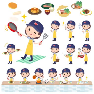 Yemek pişirme hakkında bir dizi postacı. Vektör sanatını düzenlemek çok kolay..