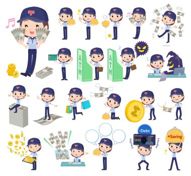 Para ve ekonomiyle ilgili bir dizi postacı. Düzenlenmesi çok kolay vektör sanatı..