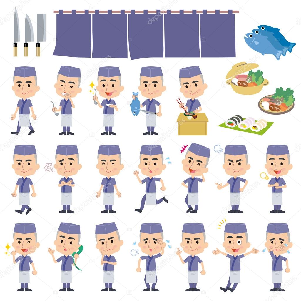 Japanese Cook blue Pause