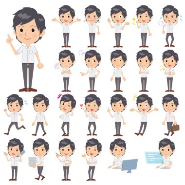 Beyaz kısa kollu gömlek iş erkek