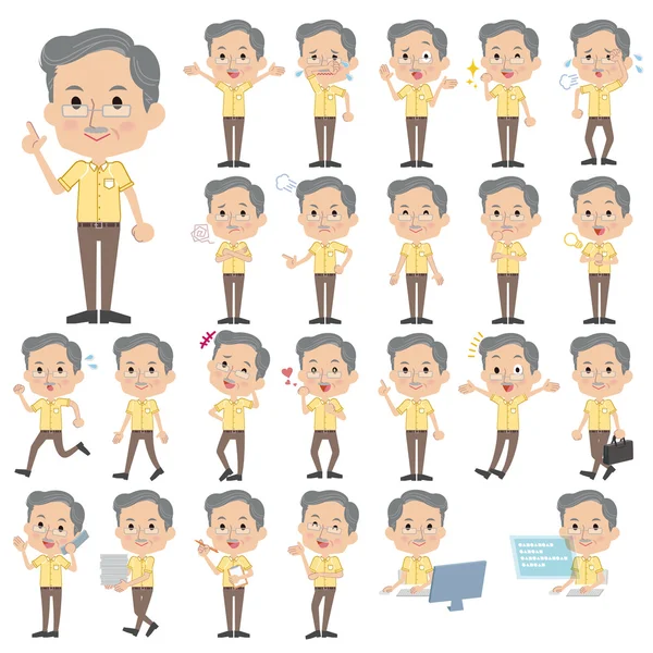 Président jaune manches courtes Hommes — Image vectorielle