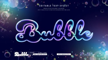 Kabarcık dokusu tasarımı metni. Düzenlenebilir grafik biçim şablonu.