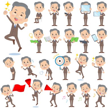 Çift takım elbise sakal yaşlı adam 2