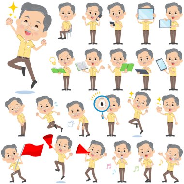 Sarı shortsleeved Başkan erkekler 2