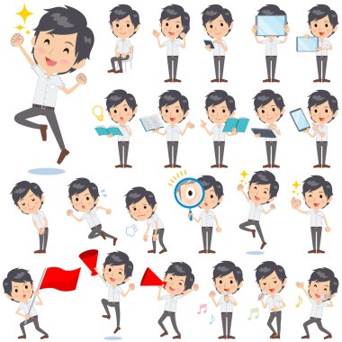 Beyaz kısa kollu gömlek iş erkek 2