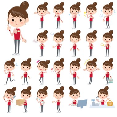 Market kırmızı kadın resmi