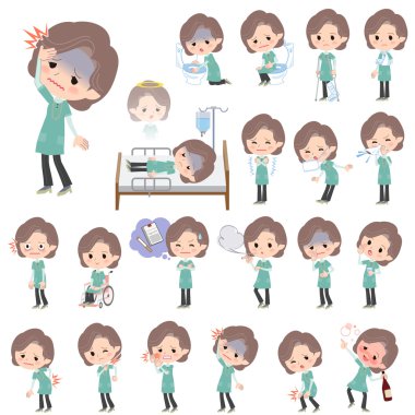 Mavi-yeşil tunik orta kadın hastalık hakkında