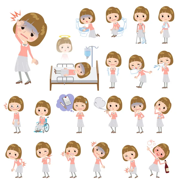 Düz saç pembe bluz kadın hastalık hakkında patlama