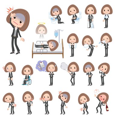 Siyah ceket pantolon iş kadını hastalık hakkında