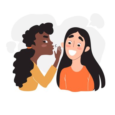 Kadın arkadaşlığı, dedikodu ve sırlar - iki mutlu genç kızın portresi fısıldıyor