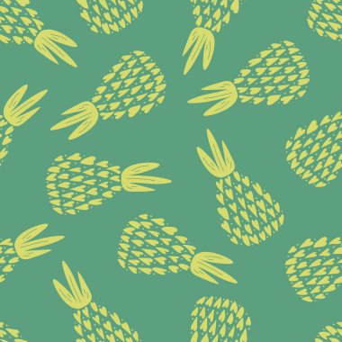 Ananas pürüzsüz desen. Yaz baharı geçmişi, doğa koleksiyonu. Vektör modern resimleme