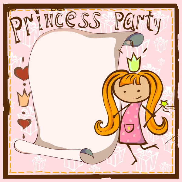 Cartão para a princesa — Vetor de Stock