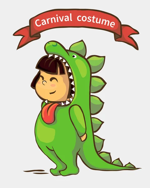 Small girl in carnival suit — Stock Vector