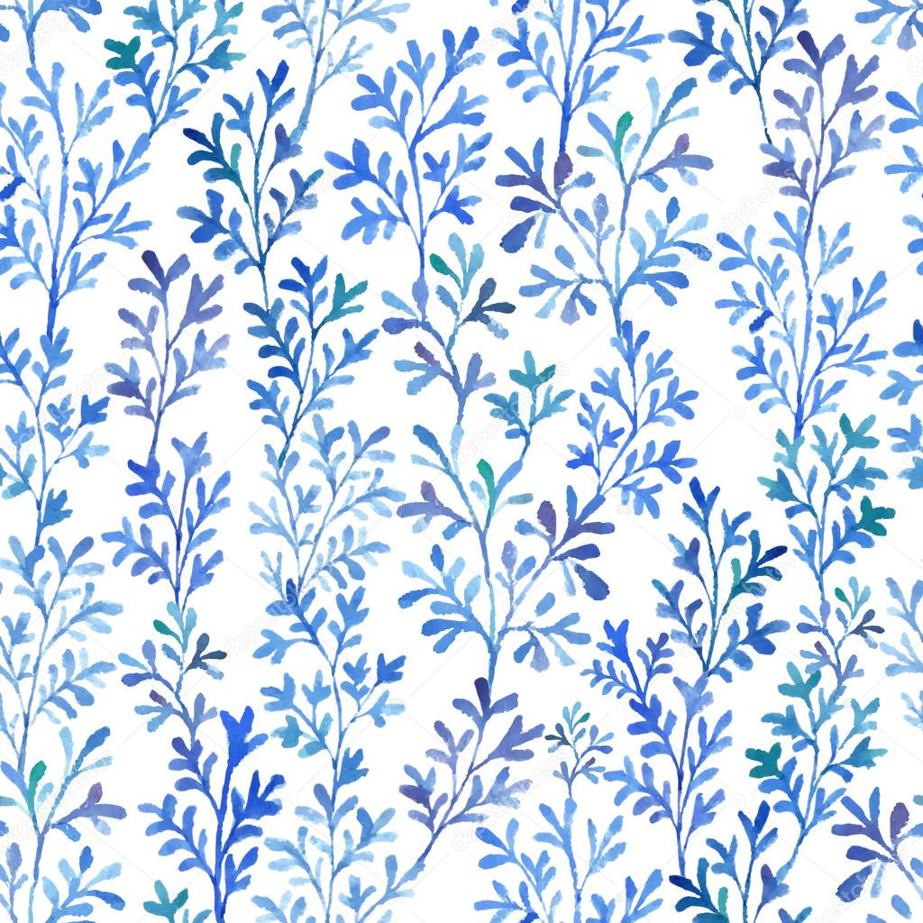 Watercolor blue flor