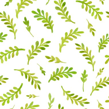 Sulu Boya desen yaprakları